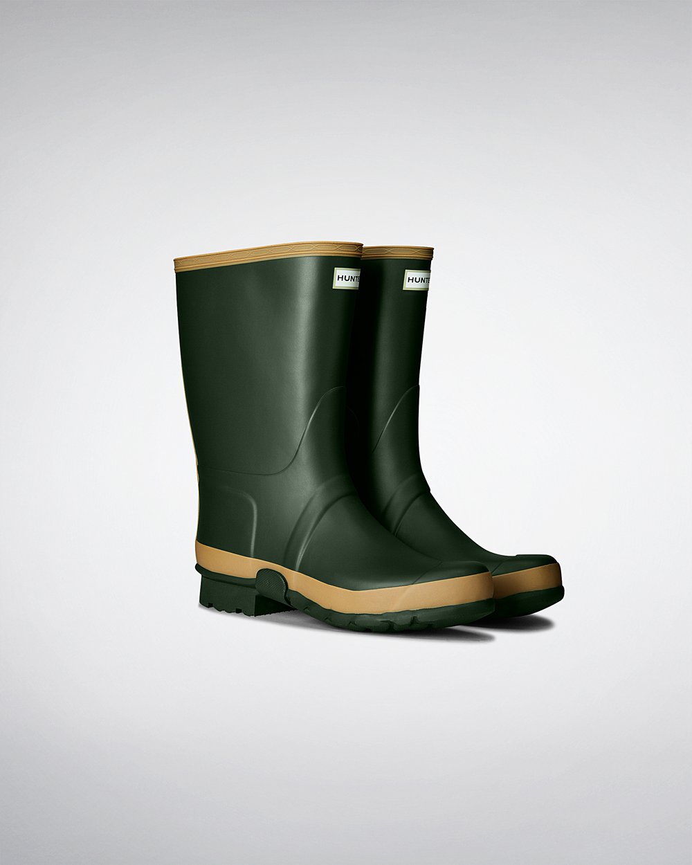 Men Hunter Gardener | Short Rain Boots Green | NZ-24306-HPZT